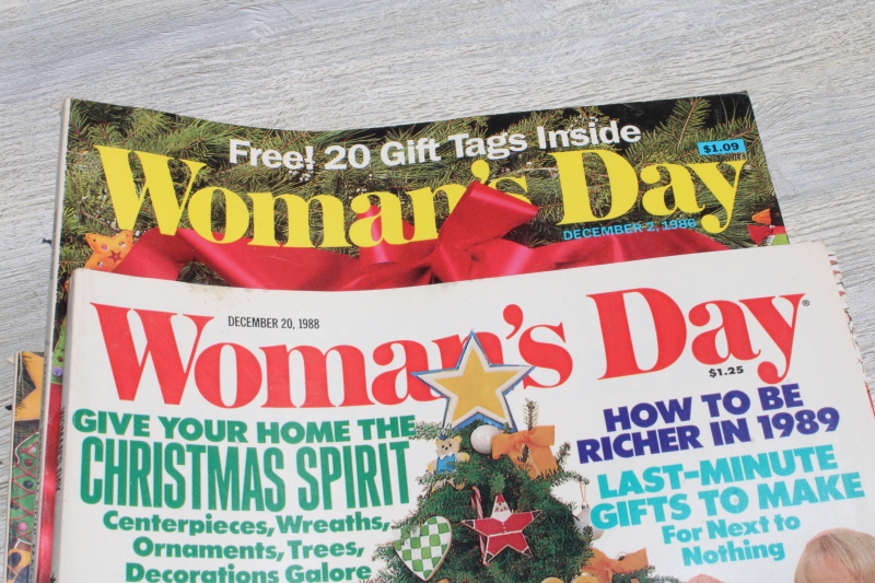 photo of lot 80s vintage Woman's Day Christmas magazines baking, holiday recipes, tons of ads! #7